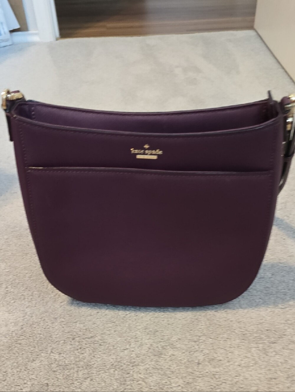 kate spade Plum Leather Crossbody Bag with Gold Hardware